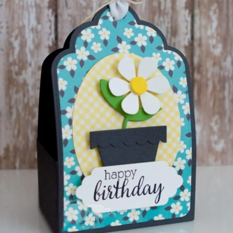 Металлические трафареты для вырезания цветов в горшке изготовления карточек