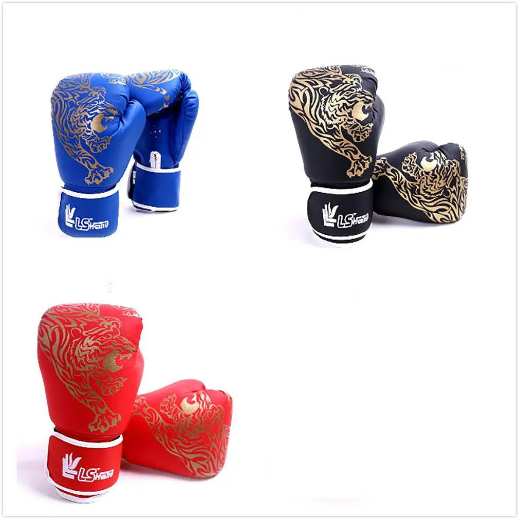 Красные Пламенные со стразами хуту боксёрские перчатки для взрослых и детей