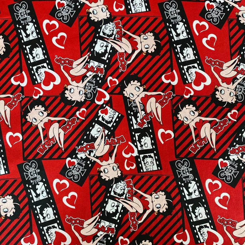 

Cartoon Sexy Betty Red Cotton Fabric for Girl Dresses Clothes Curtain Cushion Cover Quilting Sewing DIY Needlework Material