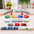 Игрушечный Электрический поезд на радиоуправлении, набор игрушек с деревянной железнодорожной дорожкой, интересный подарок для детей 2020