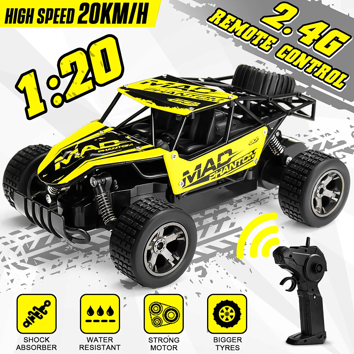 

Children's remote control vehicle, 2.4G off-road vehicle, toy vehicle, high-speed climbing, mini remote control, slip drive