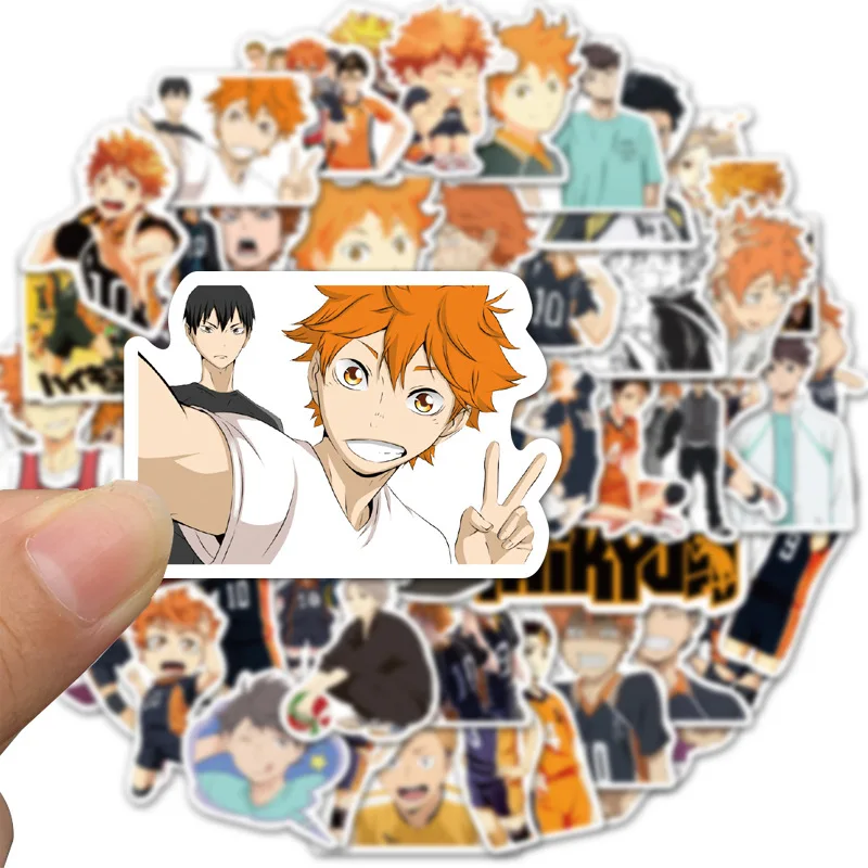 10/30/50 Uds de Anime de dibujos animados de voleibol adolescente pegatina para maleta impermeable port&aacute;til grafiti skate decoraci&oacute;n juguete al por mayor-4