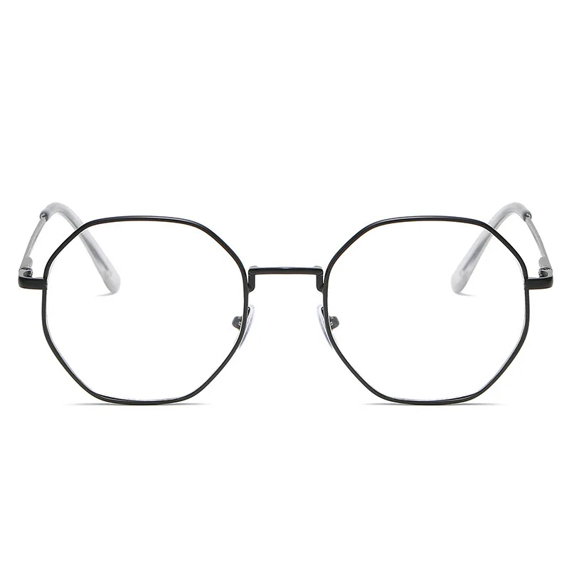 Trendy Office Octagonal Anti Blue Light Oversized Glasses Computer Women Blue Blocking Gaming Big Size Eyeglasses Alloy Frame images - 6