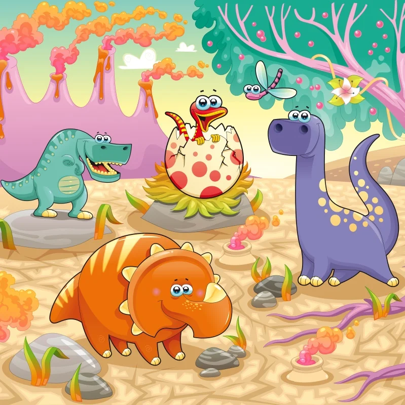 

Laeacco Photography Backdrops Dinosaur Baby Cartoon Jungle Safari Baby Birthday Party Portrait Photo Background For Photo Studio