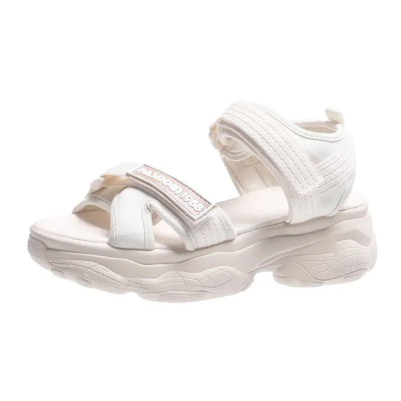 

Sports Sandals Female 2021 Summer New Flat Bottomed Student Fashion Thick Bottomed Muffin Casual Beach Shoes