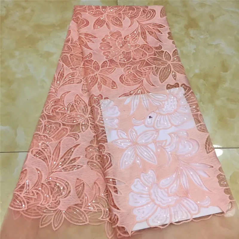 Onion Nigerian gold tulle sequins embroidery Lace Fabric 2020 High Quality African dry voile for French Happy party | Дом и сад