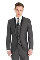 high quality grey men suits groom tuxedos one button peak lapel wedding prom blazer suits custom made jacketpantsvest