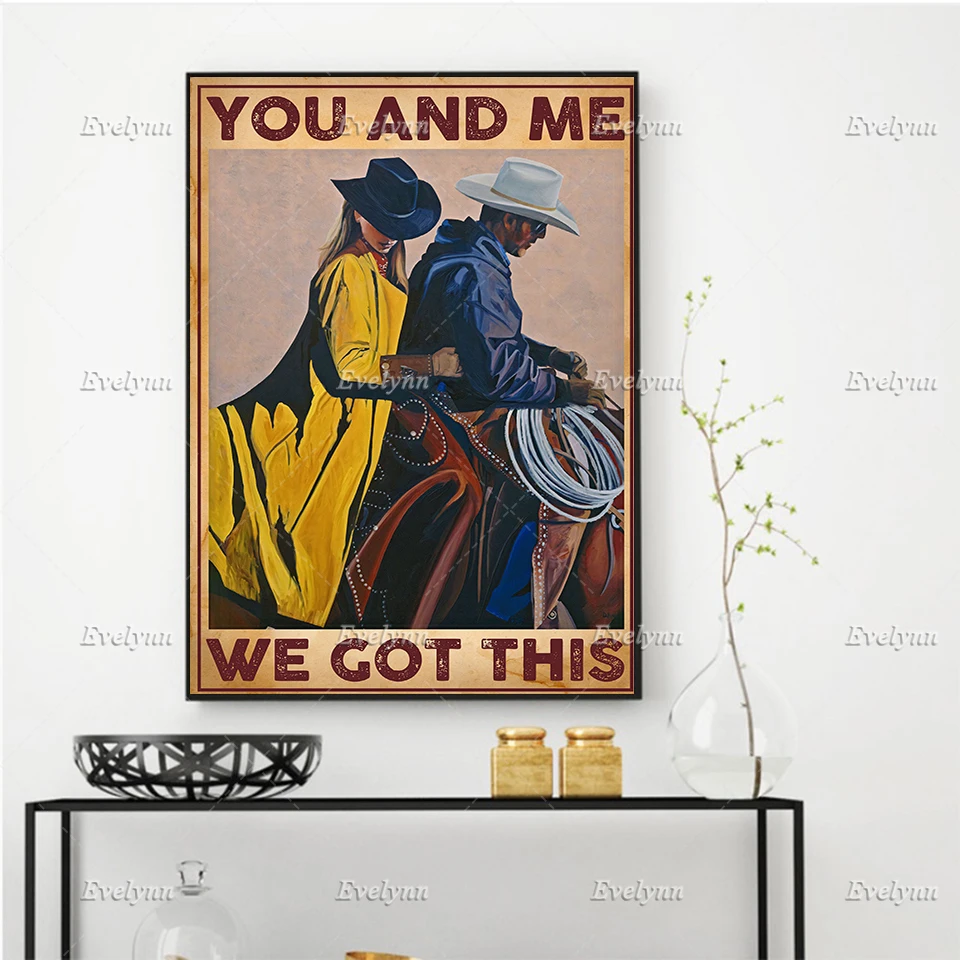 

You And Me We Got This Love Retro Poster Living Room Decoration Home Decor Canvas Wall Art Prints Unique Gift Floating Frame