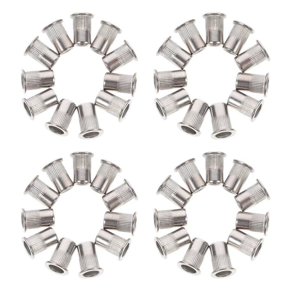 

50pcs M8 Rivet Nuts Stainless Steel Flat Head Threaded Insert Rivet Nutsert