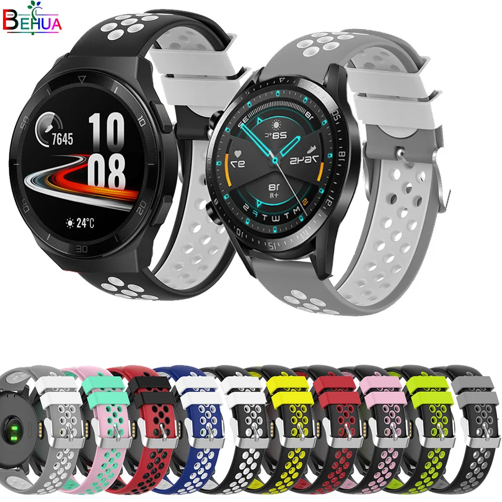 Ремешок силиконовый для смарт часов huawei watch gt 2e / GT 1 GT2 46 мм сменный Браслет Huawei Watch 2