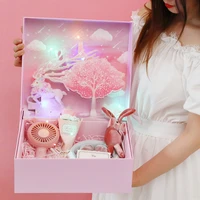 ins pink cherry blossoms 3d gift box packaging birthday party lipstick cosmetics packaging flower box for friend valentines day