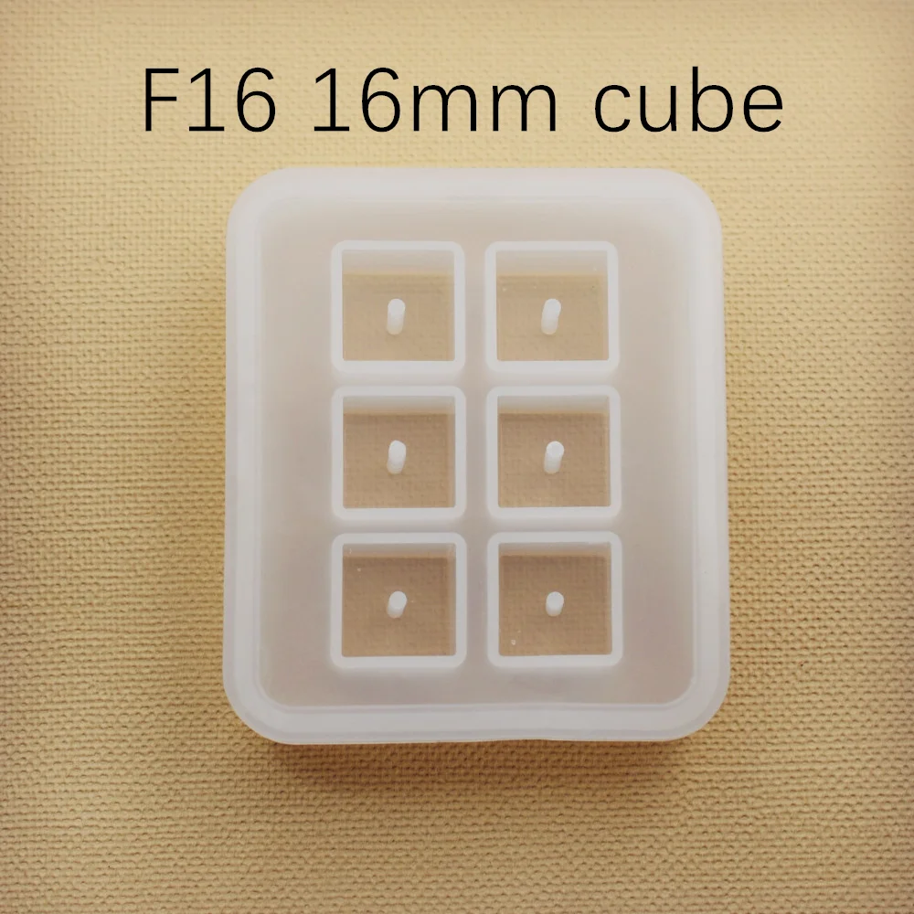 cube 16mm Силиконовая форма 12 мм 16 мм куб шарики с отверстием 6 отсек эпоксидная смола силиконовая форма ручной работы ремесло Изготовление ювелирных изделий - Цвет: cube 16mm