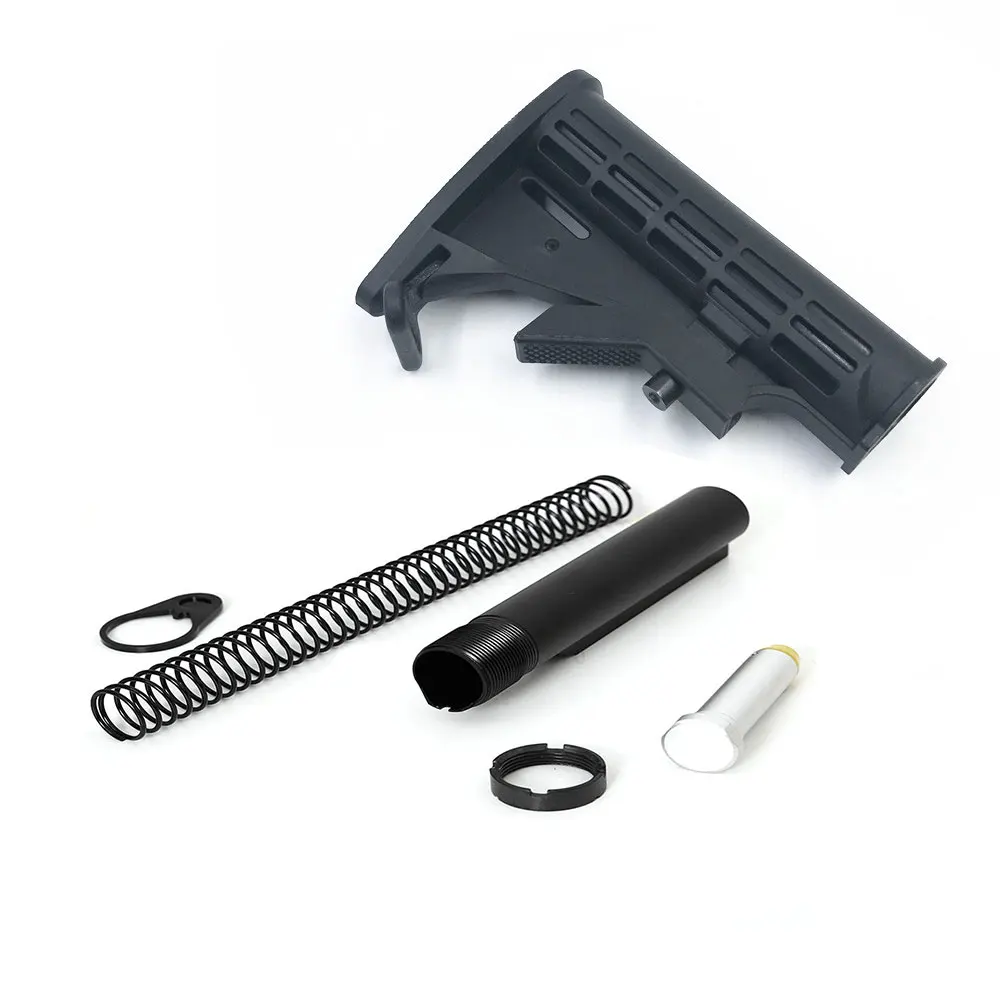 

6PCS Set Recoil Buffer Spring Receiver End Plate Castle Nut AR15 6 Position Mil-spec Extension Tube Stock Assemblies Tools