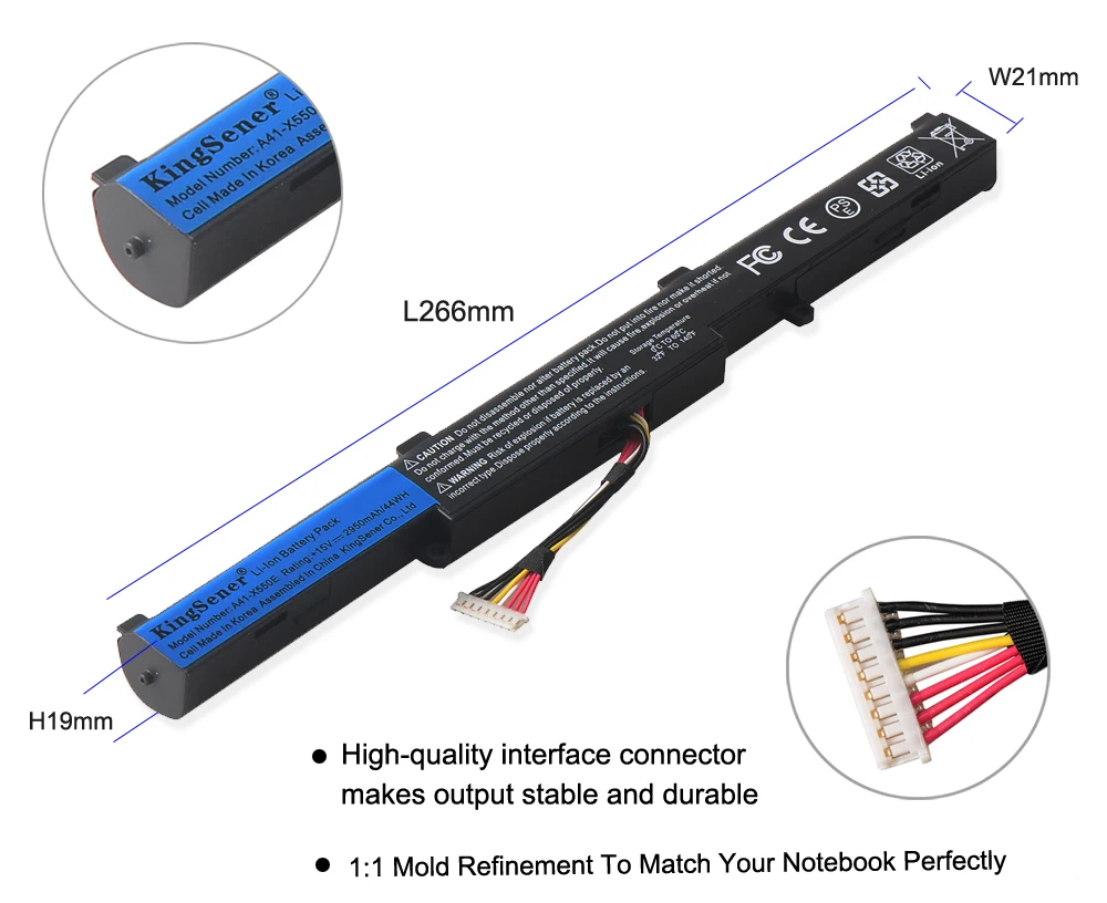 KingSener A41-X550E Аккумулятор для ноутбука ASUS X450 X450E X450J X450JF X751M X751MA X751L X750JA A450J A450JF A450E F450C