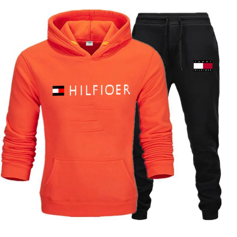 

2021 Men's Brand Printing Running Sportswear Suit Men's Sports Hoodie + Pants Suit Casual Sportswear Fashion Men's Suit Jogger