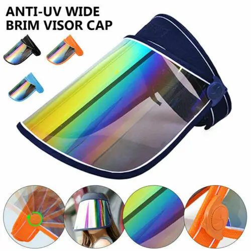 

Anti-UV Solar Protection Men Women Unisex Sun Visors Caps Face Cover Shield Unisex Casual Summer Hats Transparent Baseball Caps
