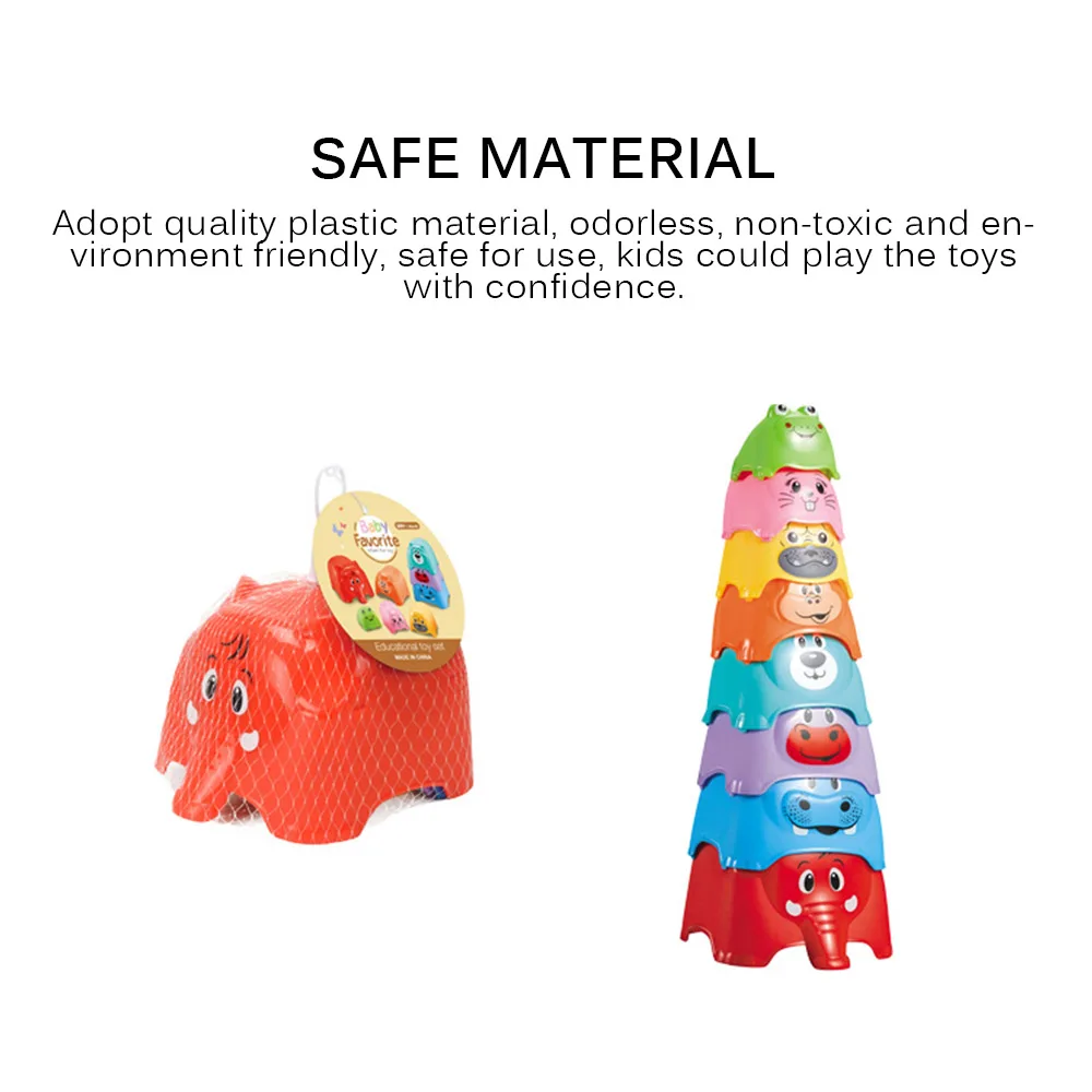 

8pcs Baby Bathing Play Sand Water Game Toys Cute Animal Stacking Cups Baby Stacking Toys Educational Game Toys For Children Gift