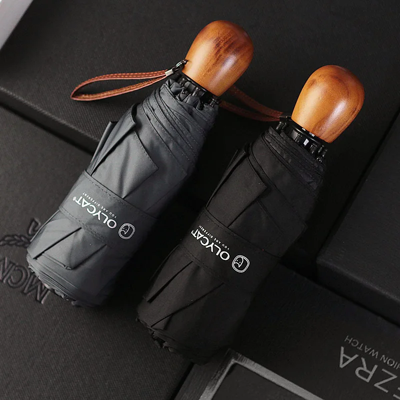 OLYCAT Новый миниатюрный Зонт от дождя для женщин с деревянной ручкой детский