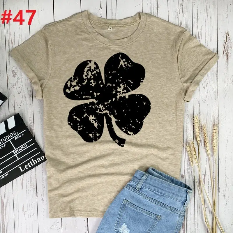 

St. Patrick's Day Women T Shirt Women Summer 2021 harajuku Print Summer T Shirt short Sleeve Femme Tee Shirt for Women Clothes