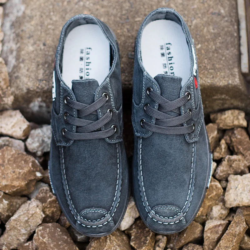 

2019 New Style Casual Men's Canvas Shoes Sole Lace-up Sneakers Men Footwear denim Shoes men sneakers