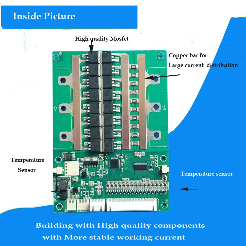 12S Lifepo4 Smart BMS для аккумулятора 36 В или литий ионной лампы с приложением