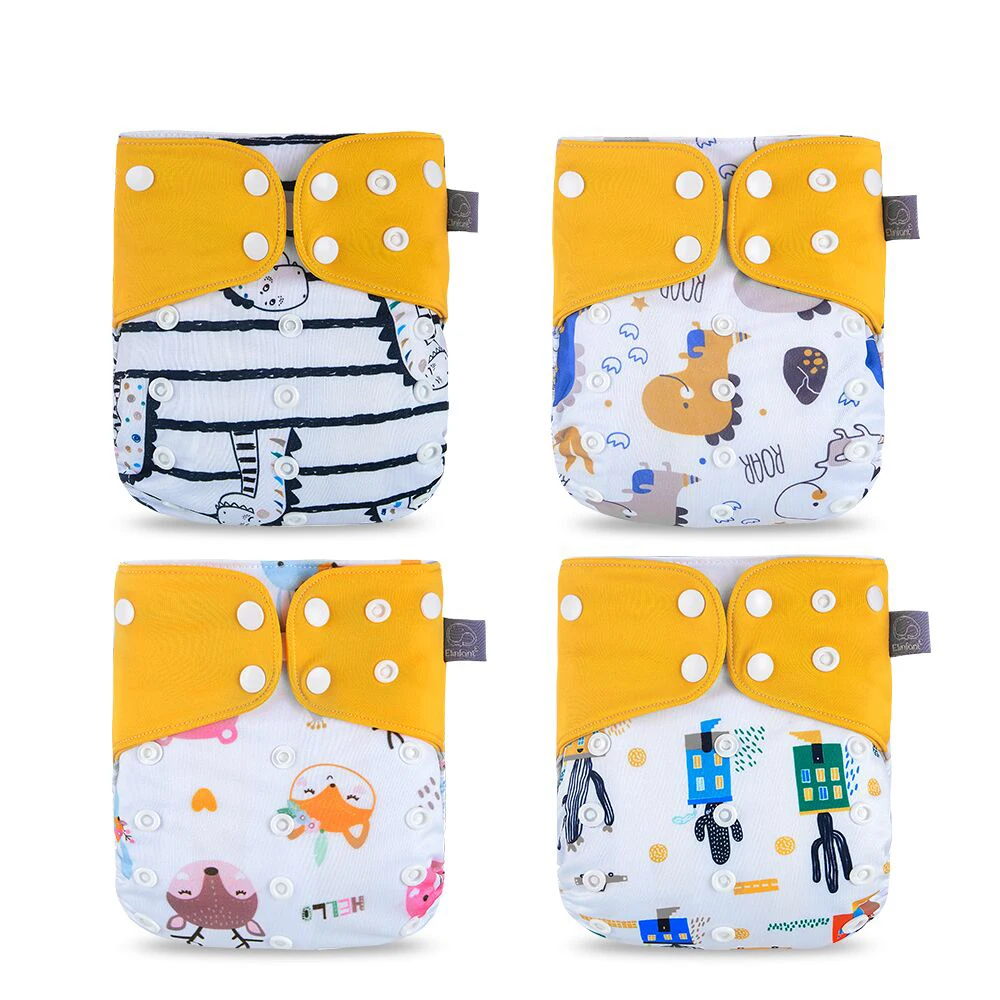 

Elinfant Wholesale 100pcs（25set） Gray Mesh Cloth Inner Pocket Cloth Diaper Adjustable Washable Cloth Washable for 3-15kg Baby