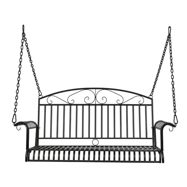 

Fashion Hammock Outdoor Chair Bent Armrest Double Swing Chair Rotatable Swing Hanging Hardware Tools Black