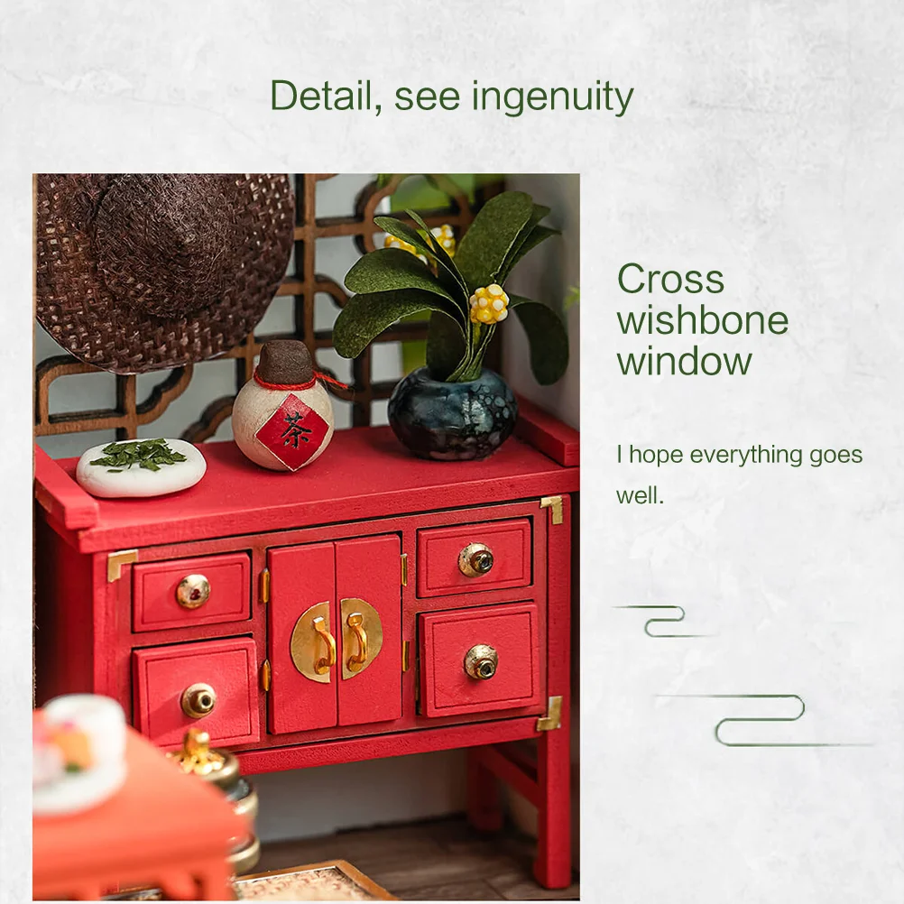 

DIY маленький деревянный дом, миниатюрный мини-Фотофон, подарок на день рождения, деревянный кукольный домик, модель мебели (дом для извлечен...