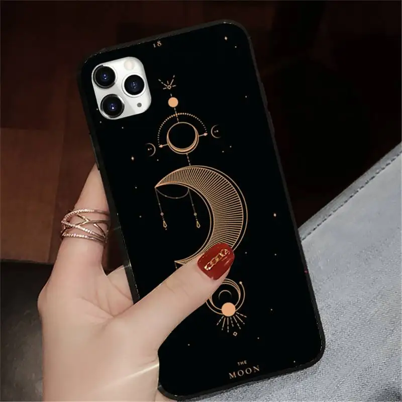 

Witches moon Tarot Mystery Totem Phone Case for iPhone 11 12 pro XS MAX 8 7 6 6S Plus X 5S SE 2020 XR mini luxury cover funda