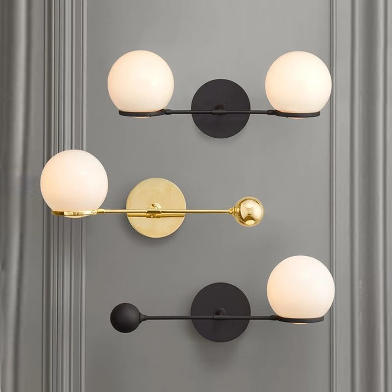 

Contrapesso LED Sconce Modern Ball glass table lamp Gold /black Led for Home Decor Bedside Living Room G4 loft style lamp