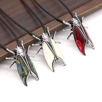 explosive hot selling 1pc personality punk rock natural shell alloy insect pendant necklace amulet jewelry exquisite gift party