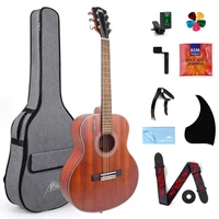 aklot travel acoustic guitar with classical string 36 inch mahogany w gig bag tuner strap picks copo