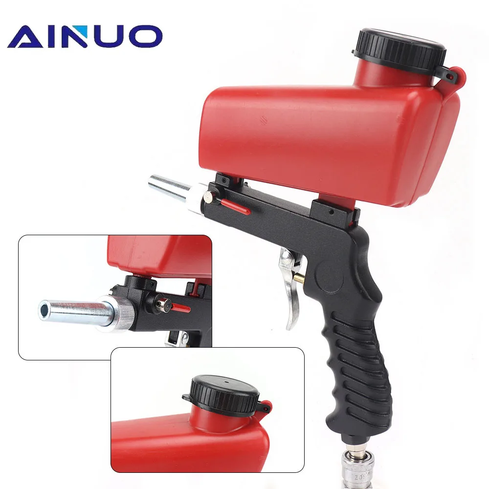 

Portable Gravity Pneumatic Sandblasting Guns 90psi Durable Metal Derusting Spray Gun Air Blasting Machine
