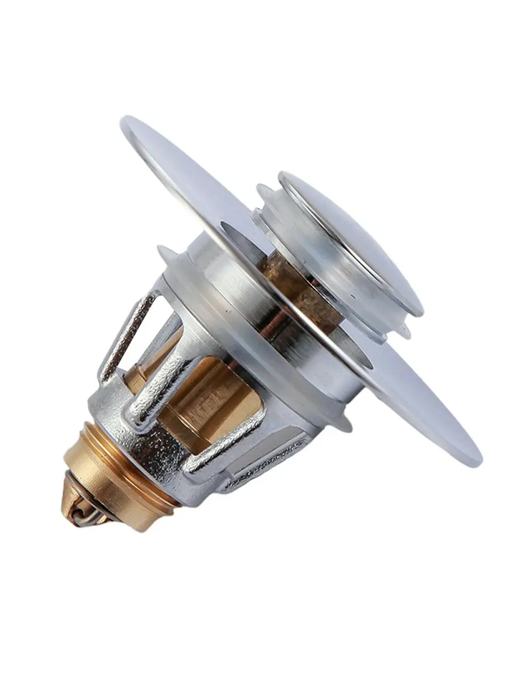 

Universal Basin Pop-up Drain Filter Stainless Steel Bounce Core Push-type Tool Build-in Strainer Basin Pop-up Drain Filter