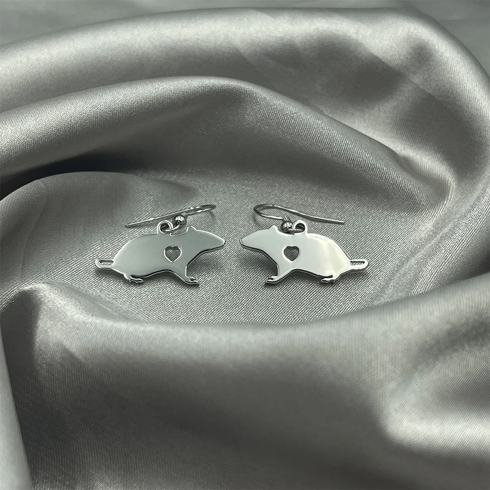 

Модные милые серьги-подвески в форме сердца, простые серьги из нержавеющей стали с животными