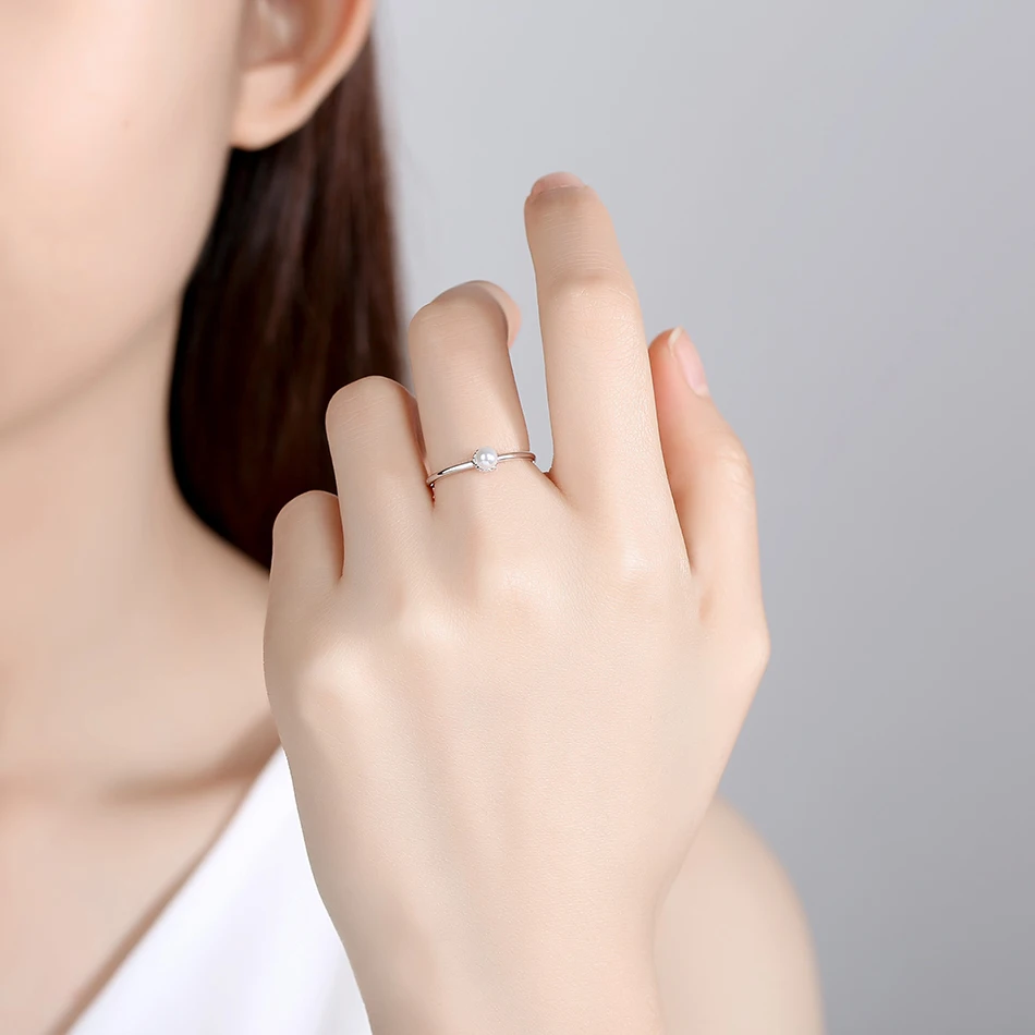 Женское регулируемое кольцо из серебра 925 пробы с искусственным жемчугом|Кольца|