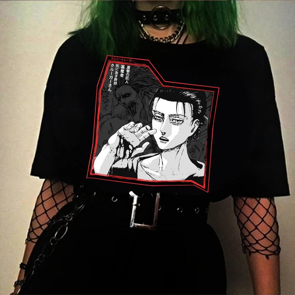 

Japanese Anime Attack on Titan TShirt Women Eren Yeager Graphic T Shirts Harajuku Funny Casual Tshirt Male Unisex
