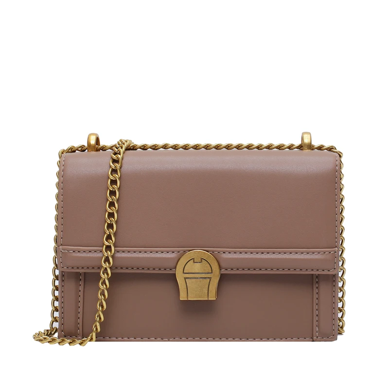 

Female Solid Color Square Crossbody Bag New Quality PU Leather Women's Designer Handbag Lock Chain Shoulder Messenger Bag Bolsos