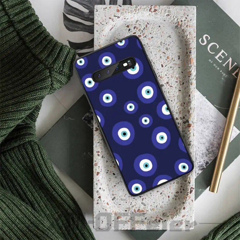 

Lucky Eye Blue Evil-Eye Print Phone Case Black TPU Soft For Samsung Galaxy S8 S9 S10e S20 PLUS J6 J600 Cases Cover