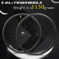 elitewheels 1130g ultralight road bike carbon wheelset tubular tubeless clincher rims bitex straight pull or j bend hub cycling