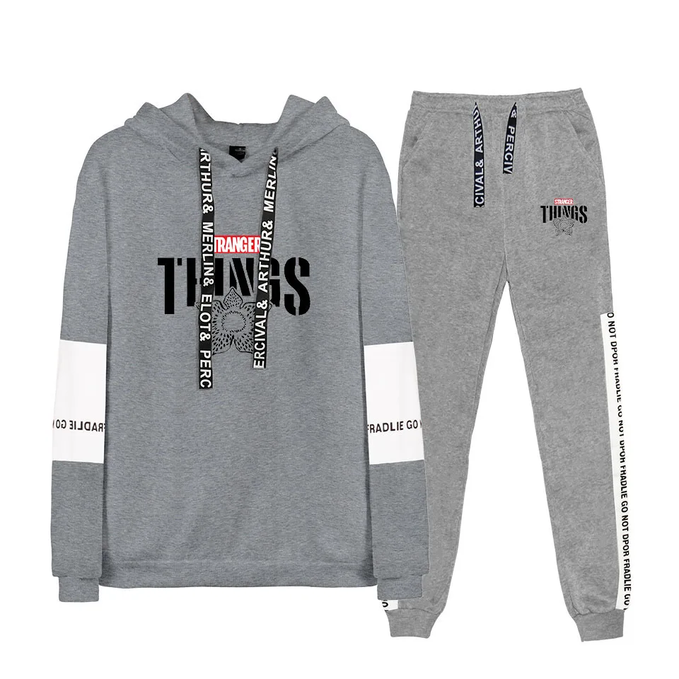 

Hot Gray Stranger things Hoodies Casual Sweatpants Men/Women kpop Autumn Funny Stranger things Fashion Men's Hoodies sportswear