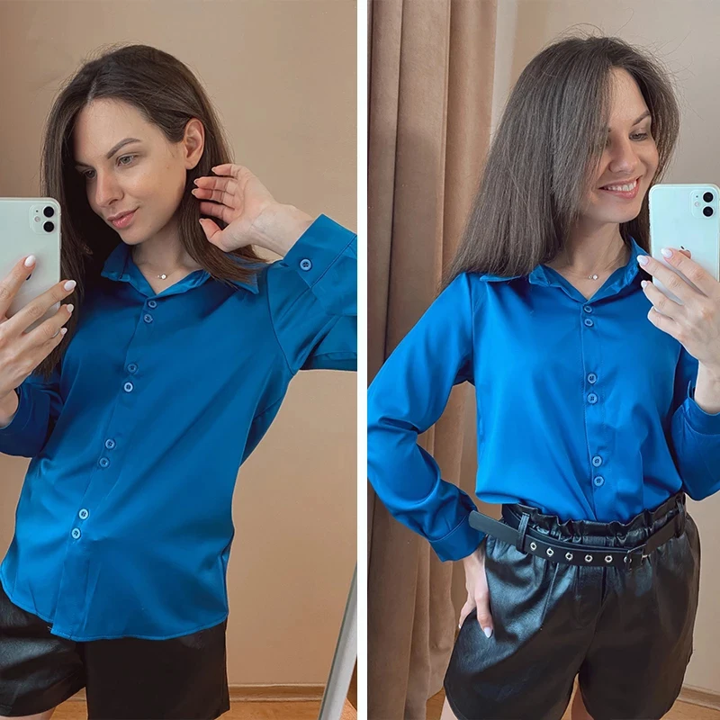 

za Blusas Summer Blouses Long Sleeved Shirts Elegant Top Chemise Femme woman 2021 xnwmnz jacquemusing sheines espanol kpytomoa