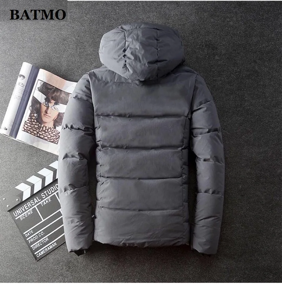 BATMO Новое поступление зимние высококачественные толстые белые куртки с капюшоном на утином пуху мужские зимние теплые пальто 282