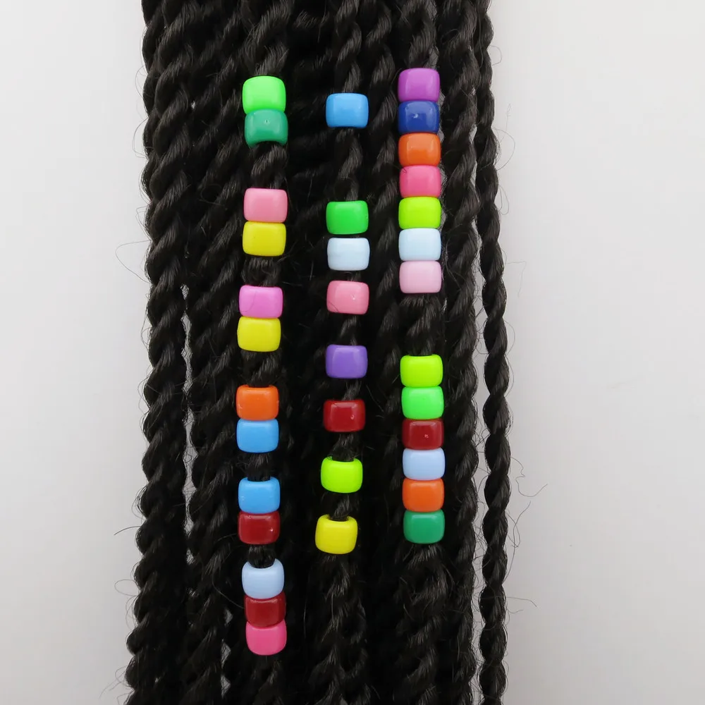 30 шт. 100 цветные пластиковые вязаные крючком Детские Женские косички для волос