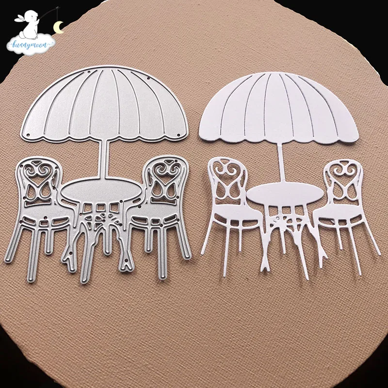 Металлические Вырубные штампы Bunnymoon пляжные столики и стулья 3D DIY Скрапбукинг