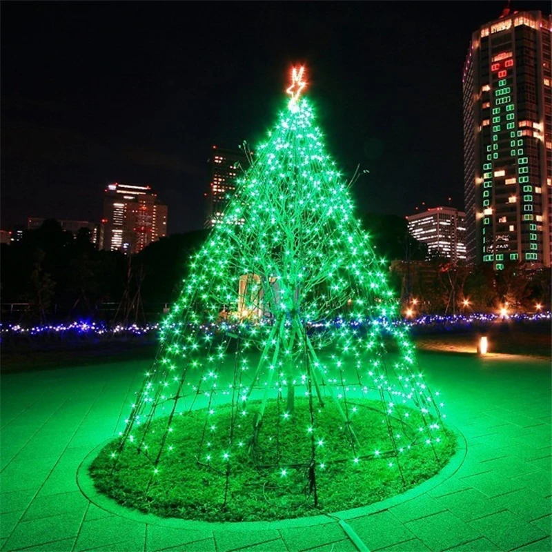 Зеленый Год Navidad 10 м 100LED огни Рождественские украшения с рождественской елкой украшения для дома вечерние украшения Noel, Q - Цвет: Зеленый