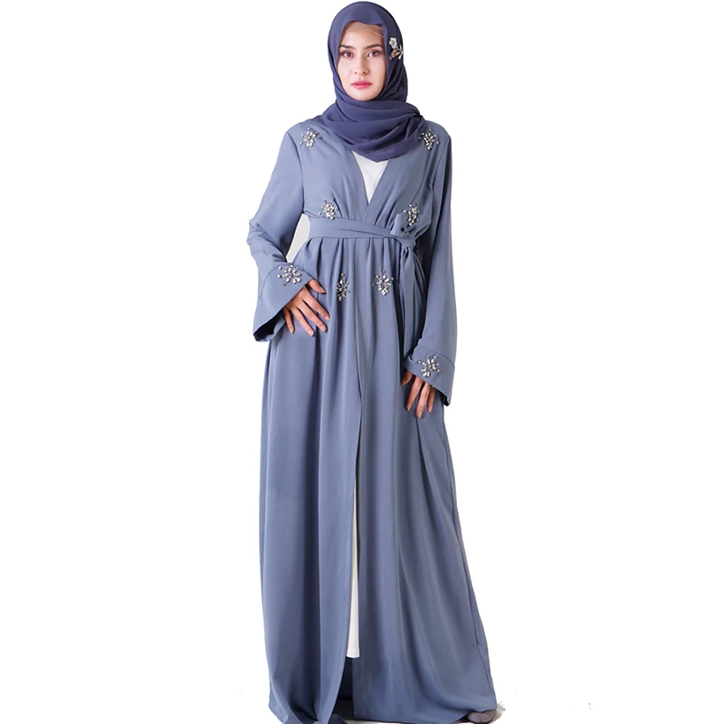 

Diamonds Muslim Open Abaya Kimono Robe Dubai Hijab Dress Kaftan Turkey Abayas For Women Caftan Oman Islamic Prayer Clothes Ropa