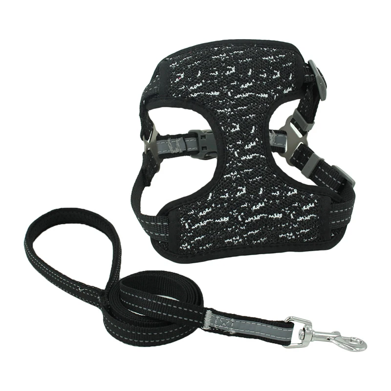 Breathable Dog Vest Harness Leash Suit Adjustable Reflective Pet Harnesses For Small Medium Big Dogs Walking Run Pets Supplies | Дом и сад