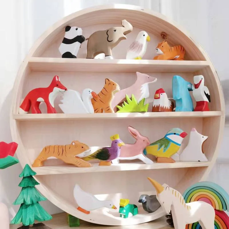 Деревянная ручная работа большие игрушки-животные для детей фигурки ручной