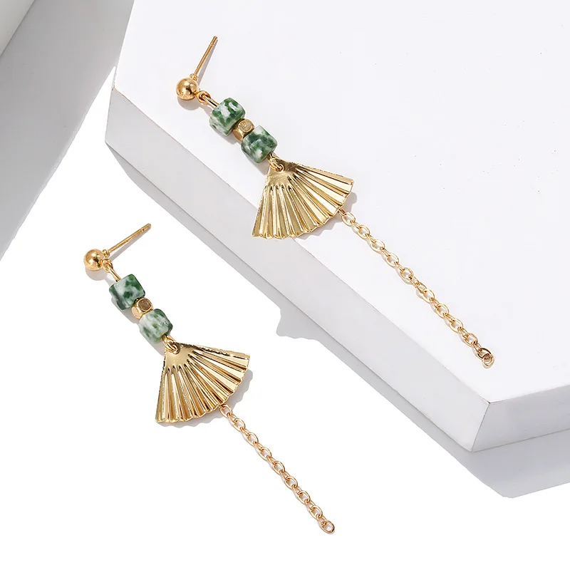 Женские Геометрические серьги капельки квадратные из смолы с зубчатой